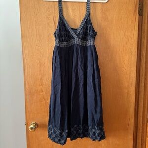 Johnny Was Midnight Blue Embroidered Dress